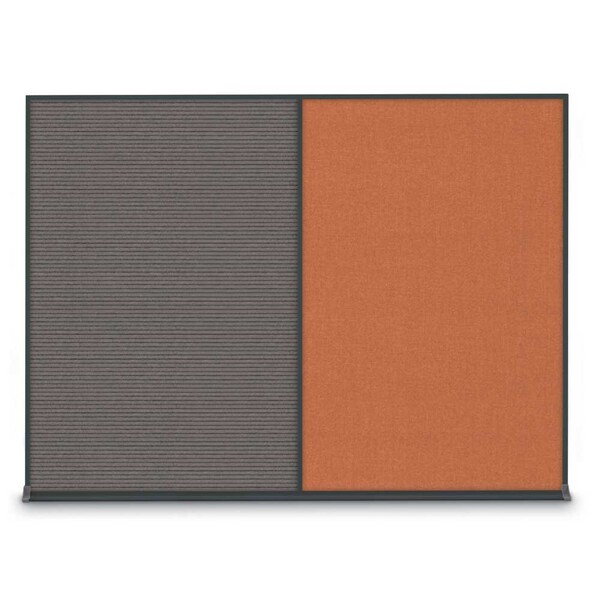 Double Door Radius Corkboard, 60"X36", S, UV8004-SATIN-DBURGU